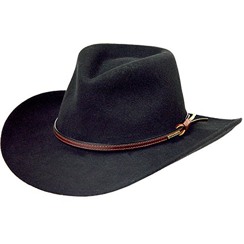 Stetson Men's Bozeman Wool Felt Crushable Cowboy Hat Black Medium