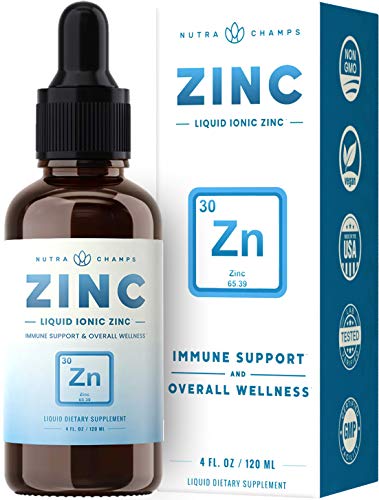 Organic Zinc Sulfate Liquid Supplement - Immune Support System Boost - Pure Ionic Concentrated Mineral Drops for Men, Women & Kids Enhanced with Vitamin C - 4 oz Great Tasting Defense Booster