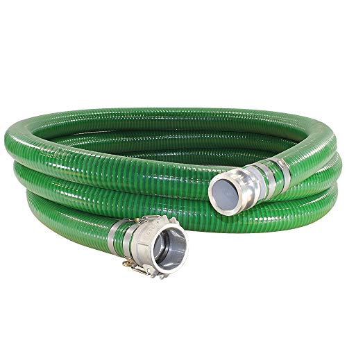 Suction Pump Water Hose With Camlocks - Green Trash Pump Hose - 1 1/2' x 20'