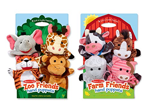 Melissa & Doug Hand Puppet Bundle - Farm & Zoo Friends