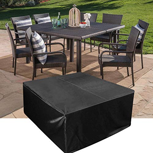 WICHEMI Patio Table Cover Square Garden Furniture Set Cover Outdoor Dinner Table Desk Protector Waterproof Dust-Proof Garden Furniture Covers for Outdoor Indoor Furnitures (48.4'x 48.4' x 29' Inch)