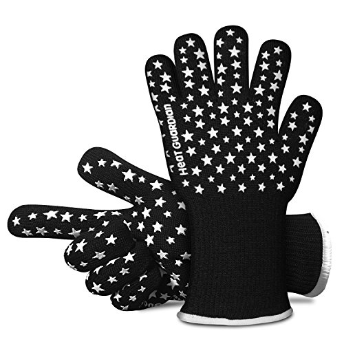 Heat Guardian Heat Resistant Gloves – Protective Gloves Withstand Heat Up To 932℉ – Use As Oven Mitts, Pot Holders, Heat Resistant Gloves for Grilling