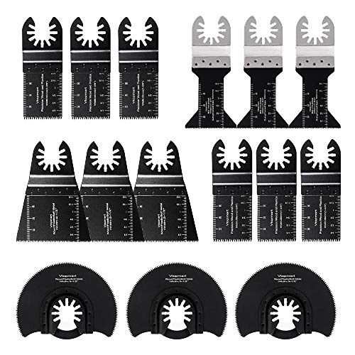 Vtopmart 15Pcs Wood Metal Oscillating Multi Tool Quick Release Saw Blades Fit Dewalt Fein Multimaster Bosch Dremel Makita Milwaukee Rockwell Ryobi Porter Cable Black & Decker Craftsman Ridgid