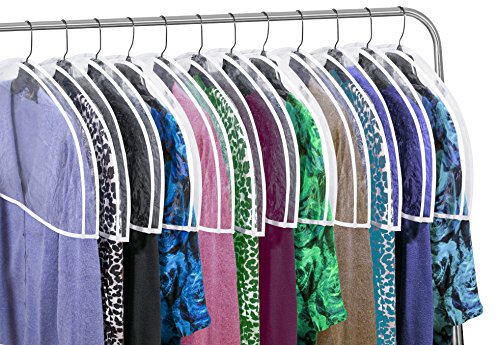 Clear Vinyl Shoulder Covers Closet Suit Protects Storage Home Decor Set of 12, 12'H x 22'W x 2'D