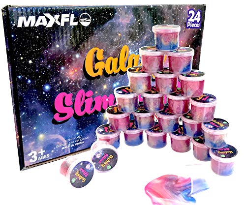 Slime Party Favors [24 Pack] Galaxy Slime | Party Favors for Kids Girls & Boys | Space Party Favors | Slime Cups | Slime Bulk | Kids Slime | Adults, Non Sticky, Stress & Anxiety Relief, Super Soft Sludge Toy