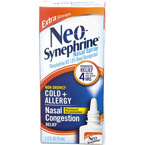Neo-Synephrine Nasal Spray , Extra Strength Formula, 0.50 Ounces each (Value Pack of 4)