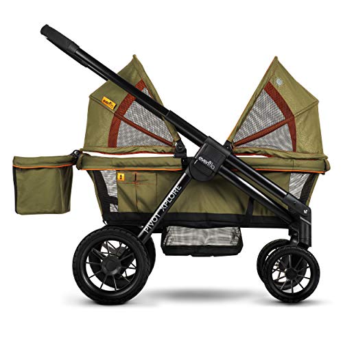 Pivot Xplore Double Stroller Wagon, All-Terrain, Gypsy Olive Green