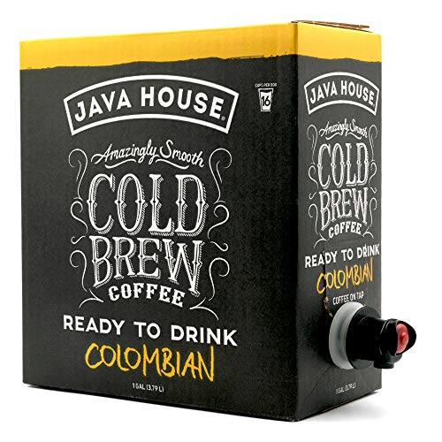 Java House Cold Brew Coffee On Tap, Colombian Black (1 Gallon / 128 Fluid Ounce Box) Single Origin, Not a Concentrate, No Sugar, Ready to Drink Liquid