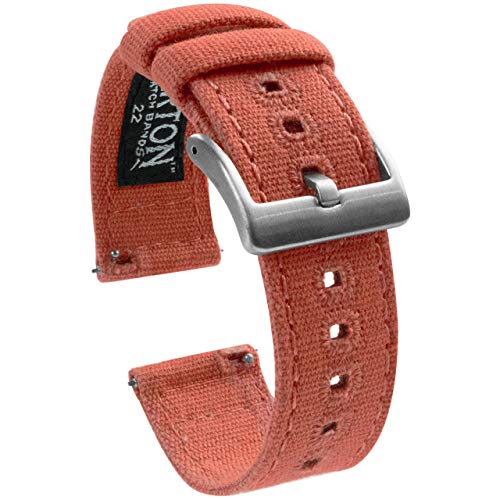 22mm Autumn - BARTON Canvas Quick Release Watch Band Straps - Choose Color & Width - 18mm, 19mm, 20mm, 21mm, 22mm, 23mm, or 24mm