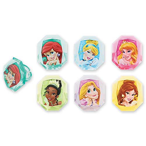 DecoPac Disney Princess Gemstone Princesses Cupcake Rings (24 Count)