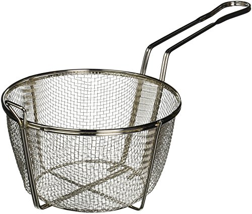 Winco FBRS-8 Round Wire Fry Basket, 8-1/2-Inch, 6-Mesh,Nickel,Medium