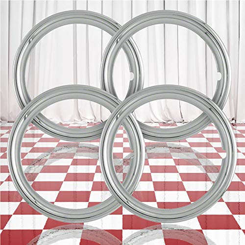 Brighter Design Set of 4 13' Chrome 1 3/4' Deep Wheel Trim Rings