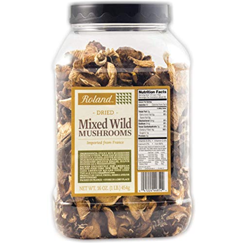 Roland Foods Dried Mixed Wild Mushrooms, Specialty Imported Food, 1-Pound Tub