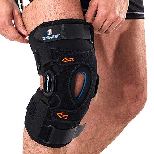 Hinged Knee Brace,GEL Patella Support with Removable Dual Side Stabilizers,Knee Support for Meniscus Tear,Relieves ACL,Arthritis ( L )