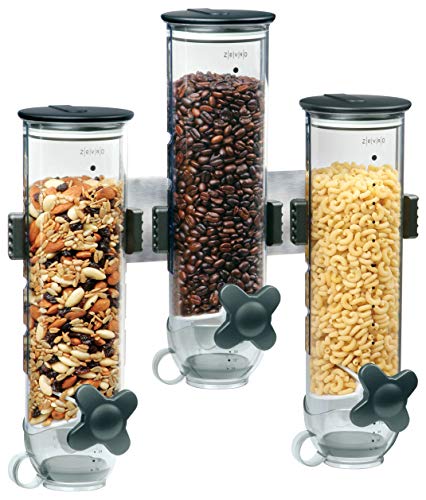Zevro Indispensable SmartSpace Wall Mount Triple Dry-Food Dispenser