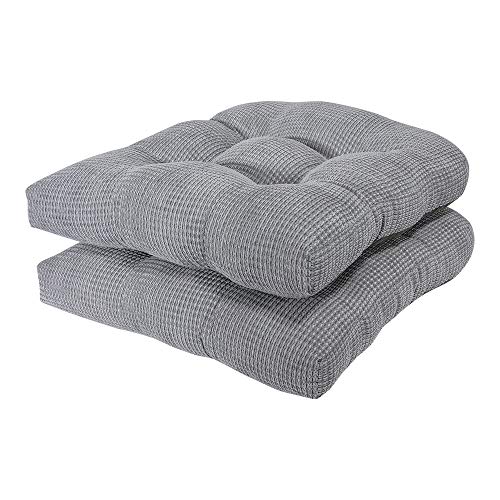 Arlee - Tyler Chair Pad Seat Cushion, Memory Foam, Non-Skid Backing, Durable Fabric, Superior Comfort and Softness, Reduces Pressure and Contours to Body, Washable, 16 x 16 Inches (Gray, Set of 2)