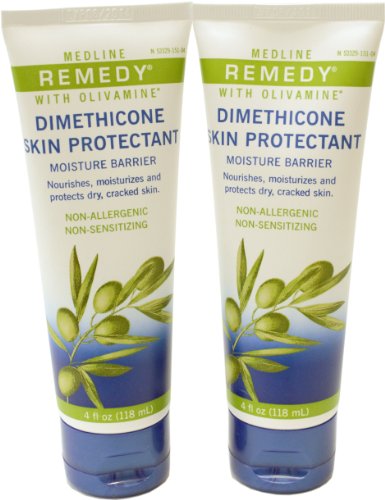 Remedy with Olivamine Dimethicone Skin Protectant Barrier Cream 4 oz Tube (Pack of 2)