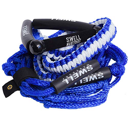 SWELL Wakesurf 25' Premium Braided Rope with 10' Handle - Wake Surfing Rope