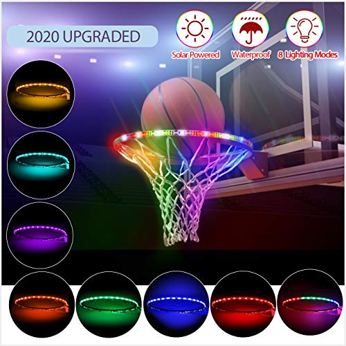 Innoo Tech LED Basketball Hoop Lights, Solar Powered Glow-in-The-Dark Basketball Rim Lights, Waterproof Super Bright Strip Lights with 8 Light Modes, Ideal for Playing Training Games at Night Outdoors
