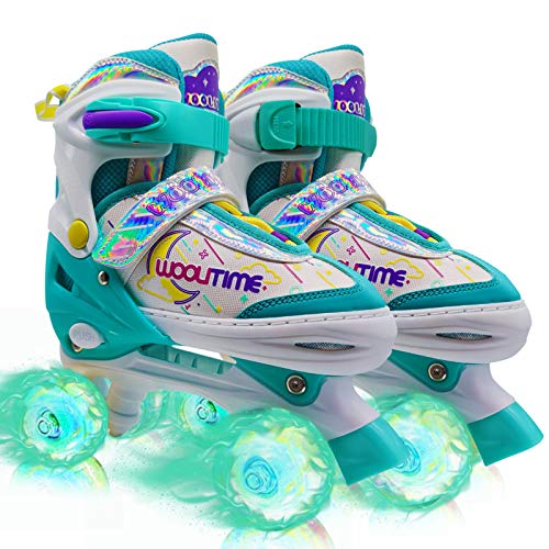 Woolitime Sports Adjustable Roller Skates for Girls and Boys, These Kids Roller Skates with Illuminating Wheels