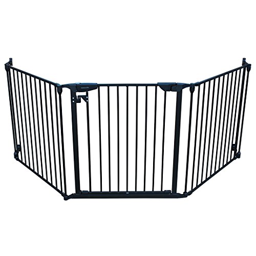 Cardinal Gates XpandaGate, Black: Baby Gate for Stairs, Doorways, and Hallways | The Width is 100 inches for Extra Wide Openings, Works Well as a Indoor Pet Fence & Extensions are Available