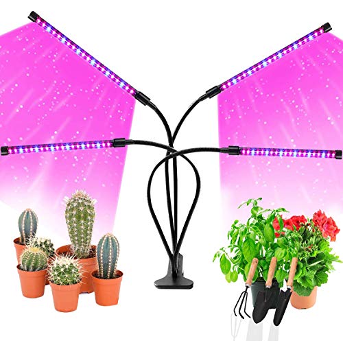 LED Grow Lights for Indoor Plants, JUEYINGBAILI 80W Full Spectrum Plant Lights with Auto ON/Off 3/9/12H Timer, 9 Dimmable Brightness for Indoor Succulent Plants Growth