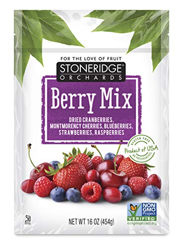 Stoneridge Orchards Whole Dried Berry Mix 16 oz (6 pack) - Cranberries, Montmorency Cherries, Blueberries, Strawberries, Raspberries