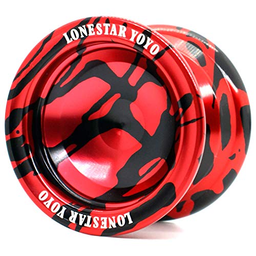 Supreme Yoyo Responsive Aluminum Yoyo with Extra Strings - Sidekick Lonestar Yoyo Series (Red & Black)