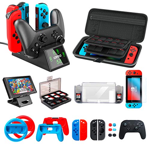 Accessories Kit Bundles for Nintendo Switch Starter, OIVO Accessories Bundle Kit for Nintendo Switch Console (20 in 1)