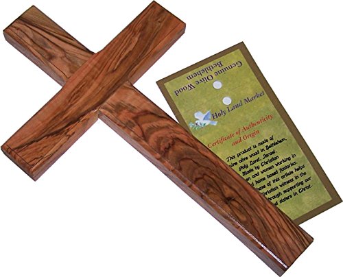 Holy Land Market Olive Wood Cross (9 to 10 inches High)