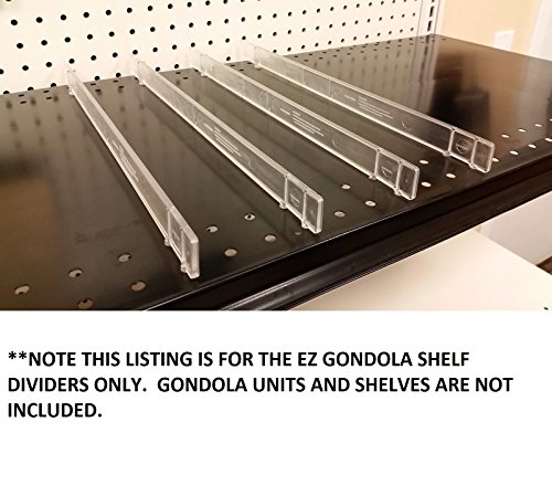 Clear Plastic Gondola Shelf Dividers, Universal Fits All Gondola Shelving up to 16' D - 100 Pack