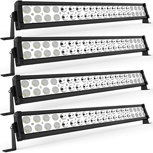 YITAMOTOR LED Light Bar 4 Pack 24 inches 120W Spot Flood Combo LED Work Light Fog Driving Light Off Road Light Bar Compatible for Pickup, Jeep, SKU, ATV, 4x4, Tractor, Truck, Boat, Car