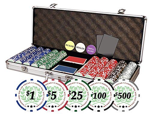 DA VINCI Professional Casino Del Sol Poker Chips Set with Case (Set of 500), 11.5gm