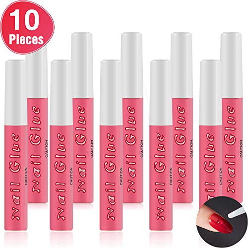 10 Pieces Nail Tip Glue Beauty False Adhesive Nail Glue Tip Nails Acrylic Glue for Nails Tips Make Up, 0.07 oz