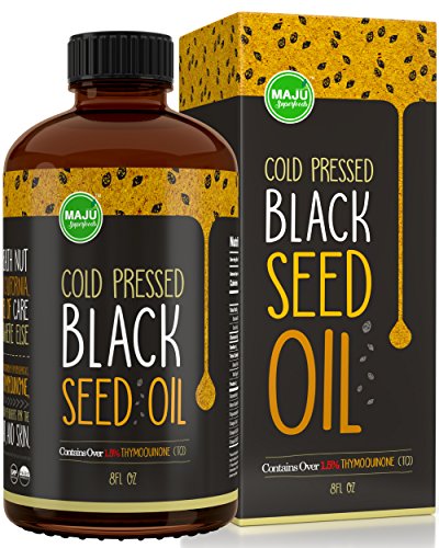 MAJU's Black Seed Oil: 3x% Thymoquinone, Cold Pressed, no Pesticides, 100% Turkish Black Cumin Nigella Sativa Seed Oil (Better Than Organic), non-GMO, 100% Liquid Pure Blackseed Oil, Glass Bottle