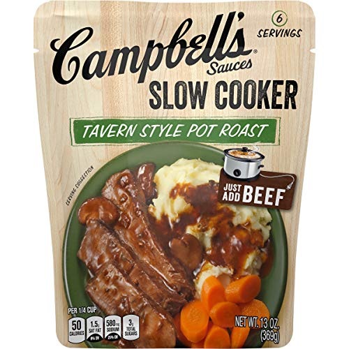 Campbell's Slow Cooker Sauces Tavern Style Pot Roast, 13 oz. Pouch (Pack of 6)