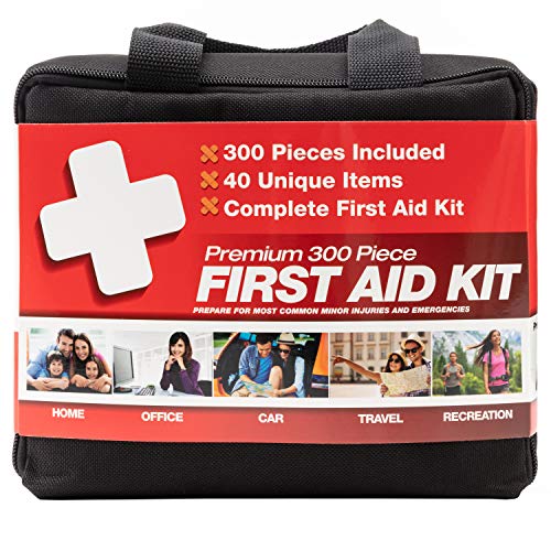 M2 BASICS 300 Piece (40 Unique Items) First Aid Kit | Emergency Medical Supply | for Home, Office, Outdoors, Car, Survival, Workplace