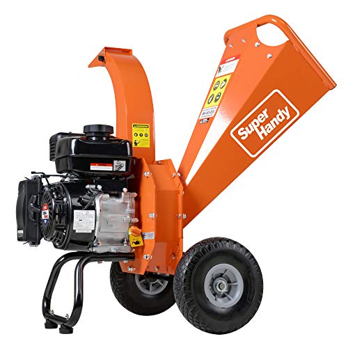 SuperHandy Mini Wood Chipper Shredder Mulcher Heavy Duty 7HP 212cc Compact Design 3' Inch Max Capacity