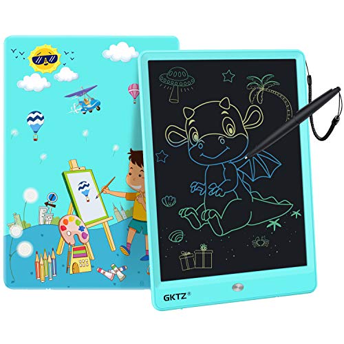 GKTZ LCD Writing Tablet for Kids 10 inch Electronic Drawing Pads Doodle and Scribbler Boards for Boys and Girls Learning Handwriting Painting and Notes Board Gifts for Children Ages 3+ Blue