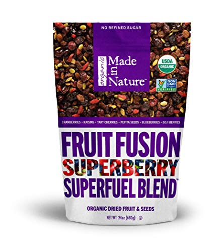 Made in Nature Superberry Fruit Fusion, Organic Dried Fruit and Seeds Trail Mix, Vegan Snack, 24 Ounce Bag