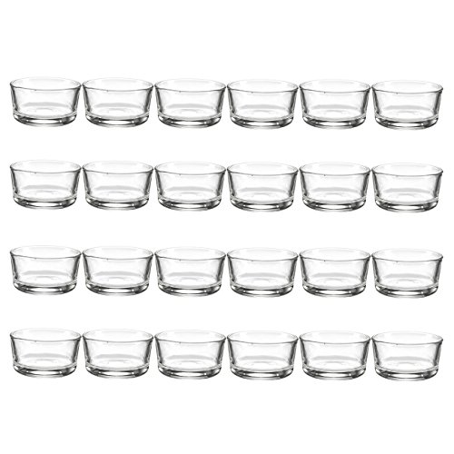 Juvale Clear Glass Tealight Candle Holders (24 Pack) 1 x 2 Inches