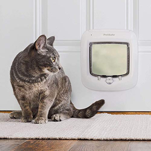 PetSafe Interior and Exterior Cat Door – Microchip RFID Pet Door – 4-Way Locking – Works With up to 40 Programmed Pets