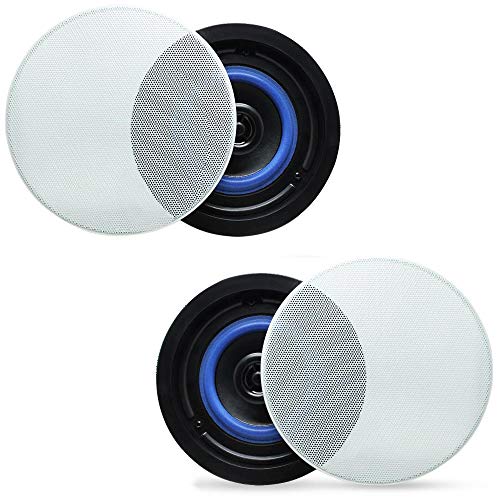 Herdio 4” HCS418 160 Watts 2 Way Flush Mount in Ceiling in Wall Speakers Perfect for Bathroom, Kitchen,Living Room,Office(A Pair)