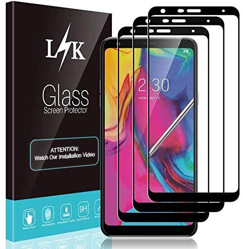 [3 Pack] LϟK Screen Protector for LG Stylo 5 / LG Stylo 5 Plus/LG Stylo 5X, [Full Cover] [ Easy Installation] Scratch-resistant, Bubble Free (Black)