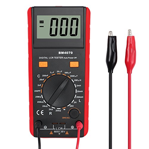 CAMWAY LCR Meter LCD Capacitance Inductance Resistance Tester Measuring Meter Self-Discharge pF nF μF with Overrange Display