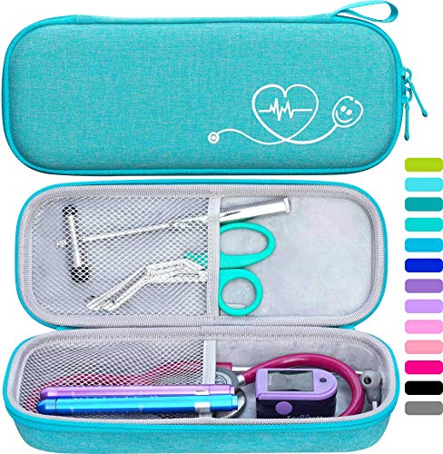 ButterFox Semi Hard Stethoscope Case for Classic III, Cardiology IV Diagnostic, Lightweight II S.E, and More Stethoscopes with Pocket for Nurse Accessories (Turquoise)