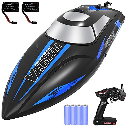 YEZI Remote Control Boat for Pools & Lakes,Fast RC Boat for Kids & Adults,Self Righting Remote Controlled Boat W/Extra Battery
