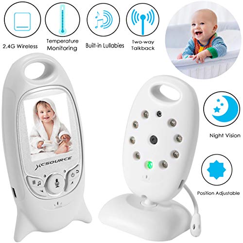 Video Baby Monitor Wireless Camera+2 Way Talk Back Audio+Night Vision+Temperature Sensor+8 Lullaby+2' LCD Screen+Baby Pet Surveillance Monitor Audio for Home Security, No WiFi Needed