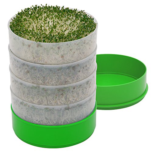 Kitchen Crop VKP1200 Deluxe Kitchen Seed Sprouter, | 6' Diameter Trays, 1 Oz Alfalfa Included