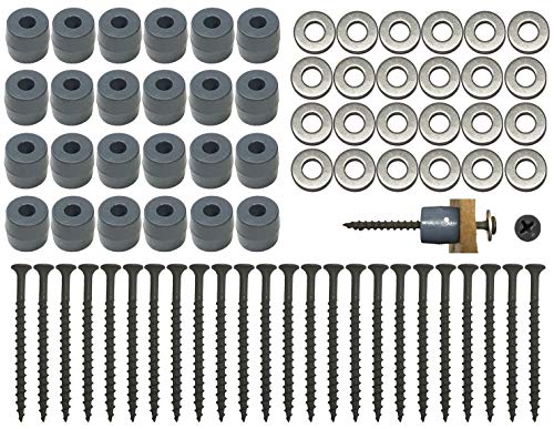 CP3 Inc 72-Piece 24-Sets Pegboard Mounting Kit w/24 Patent Pending Spacers Screws and Washers Best Kit Available